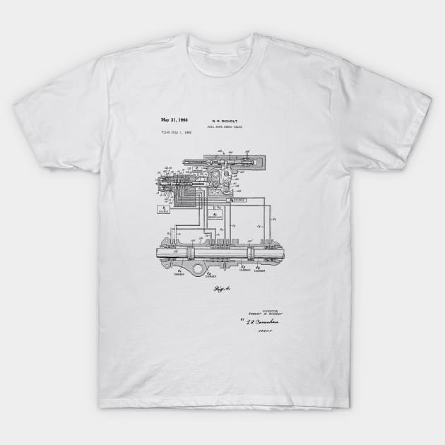 Fail Safe Servo Valve Vintage Patent Hand Drawing T-Shirt by TheYoungDesigns